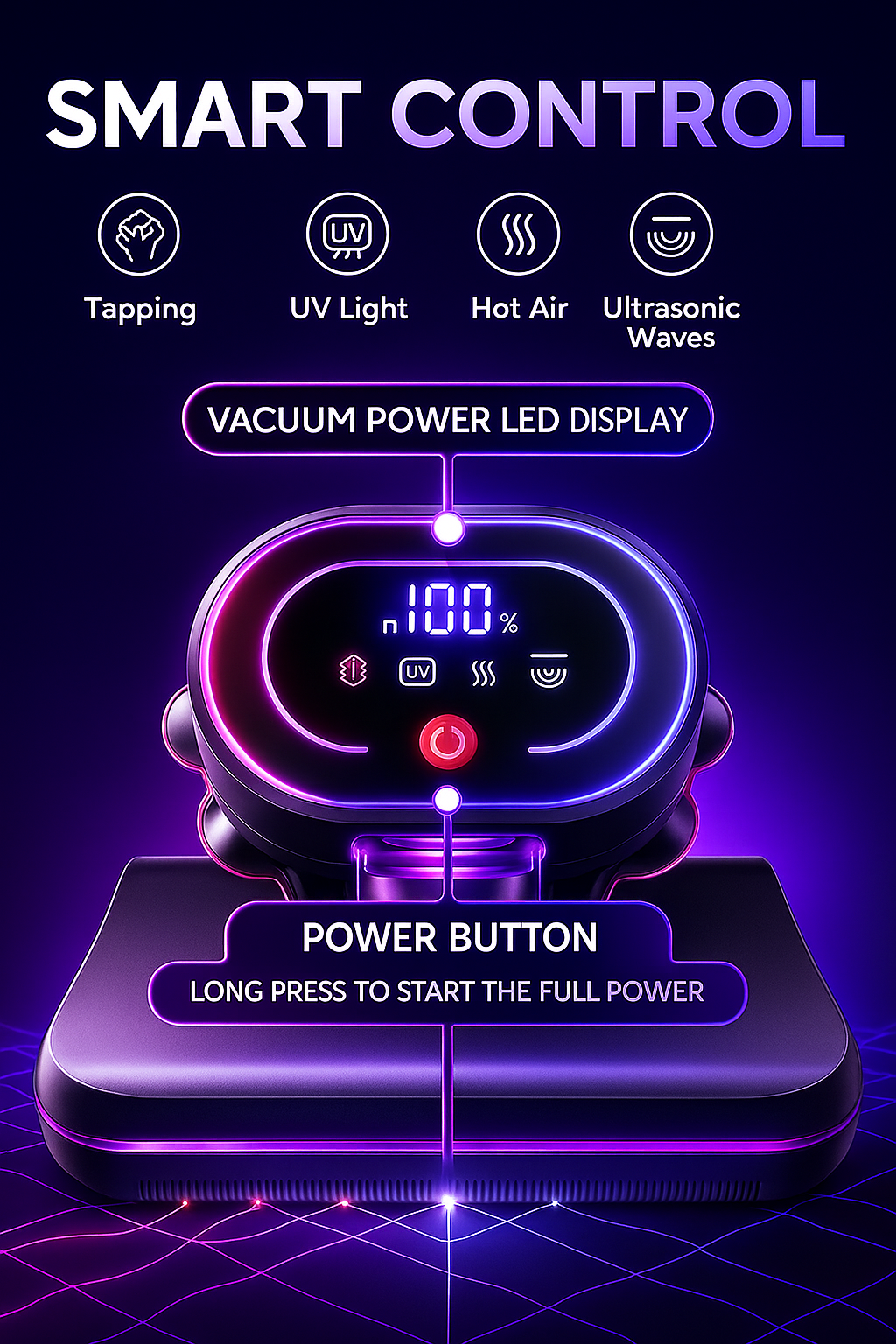 SakerPlus™ 2.0 UV Vacuum – 99.9% Dust, Mites, Bacteria & Pet Hair, 16KPa Suction & UV Sterilization